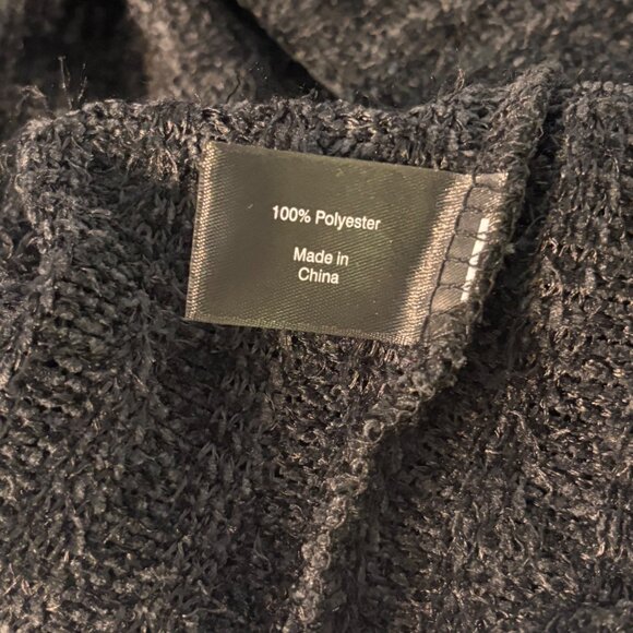 Lane Bryant Size 26/28 Oversized Chunky Knit Sweater Black Textured Lagenlook - Picture 8 of 10